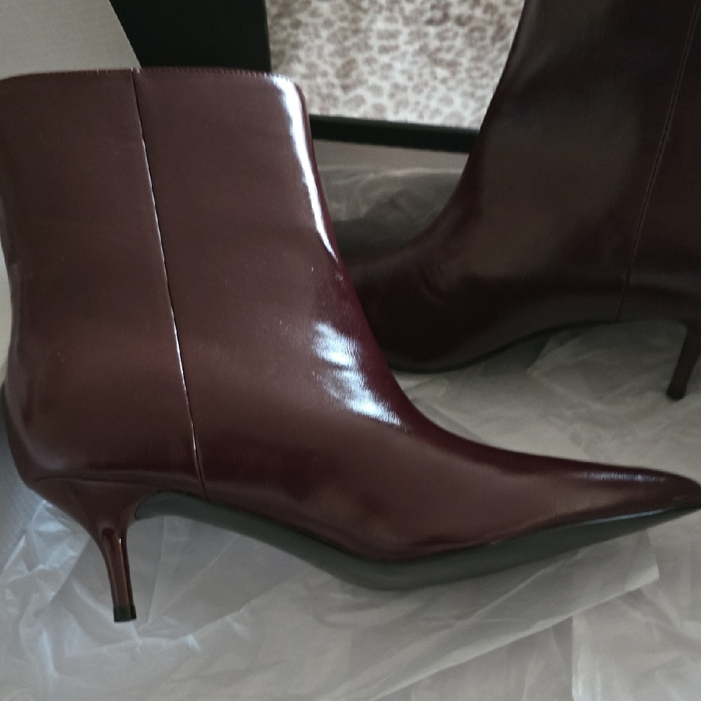 NIB Nine West Burgundy Charma Boots Size 8 - Picture 6 of 7